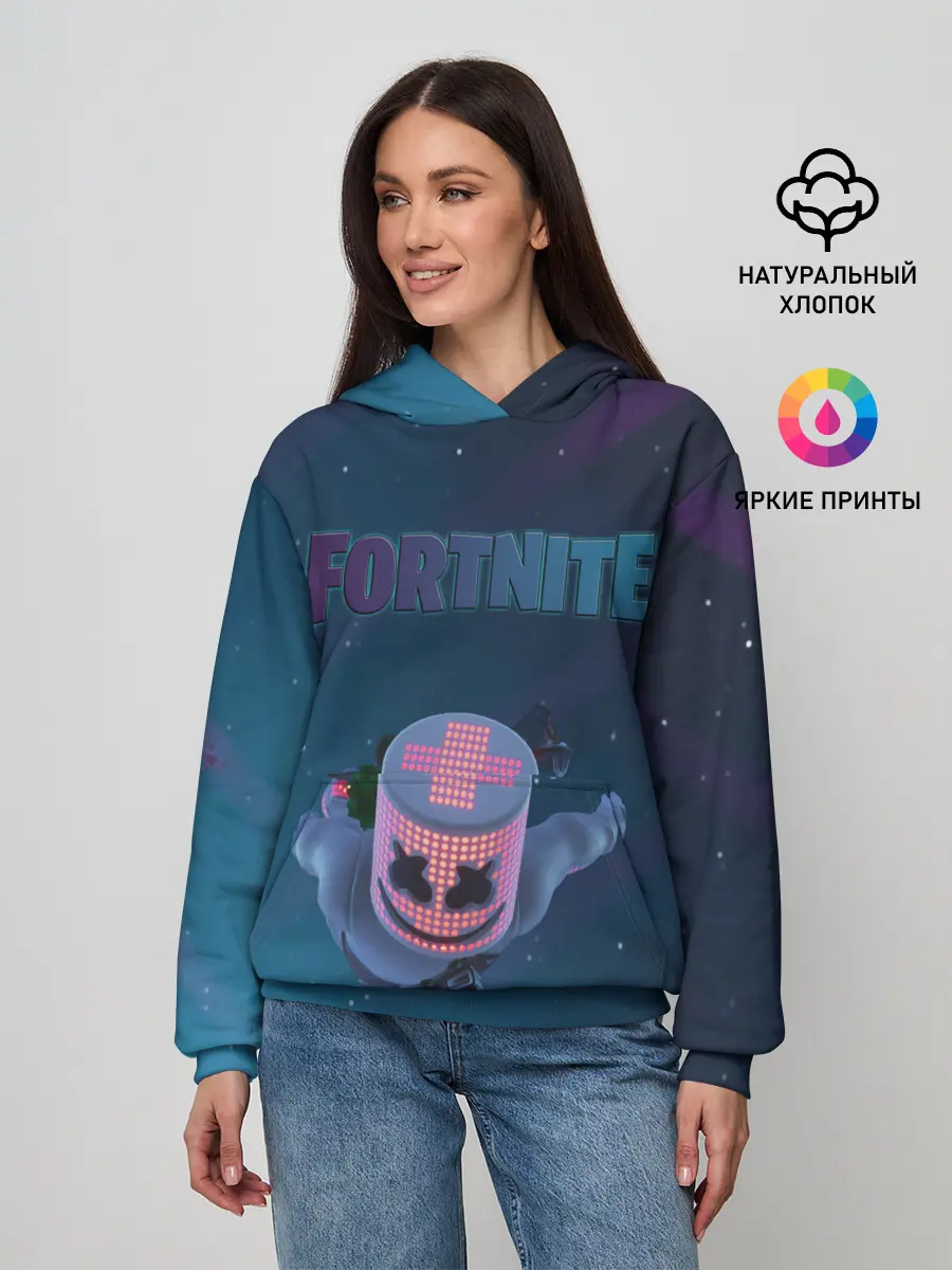 Женское худи / Fortnite x Marshmello