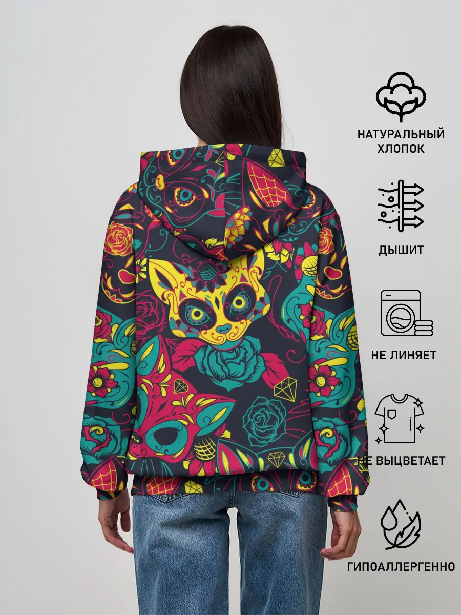 Женское худи / Кошачий День Мёртвых