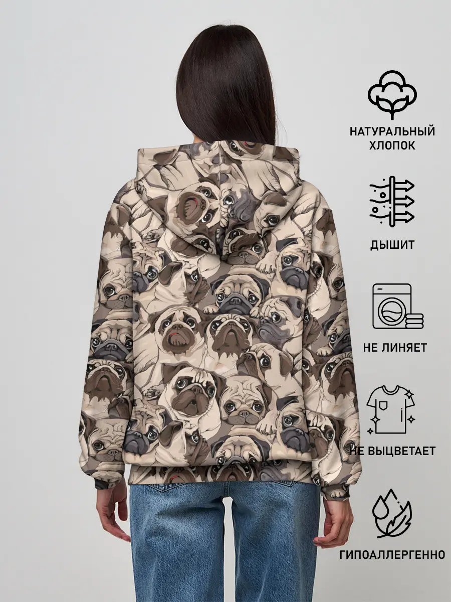 Женское худи / Мопсы