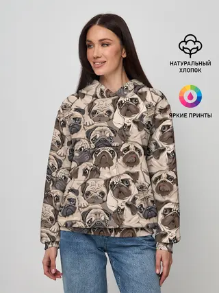 Женское худи / Мопсы