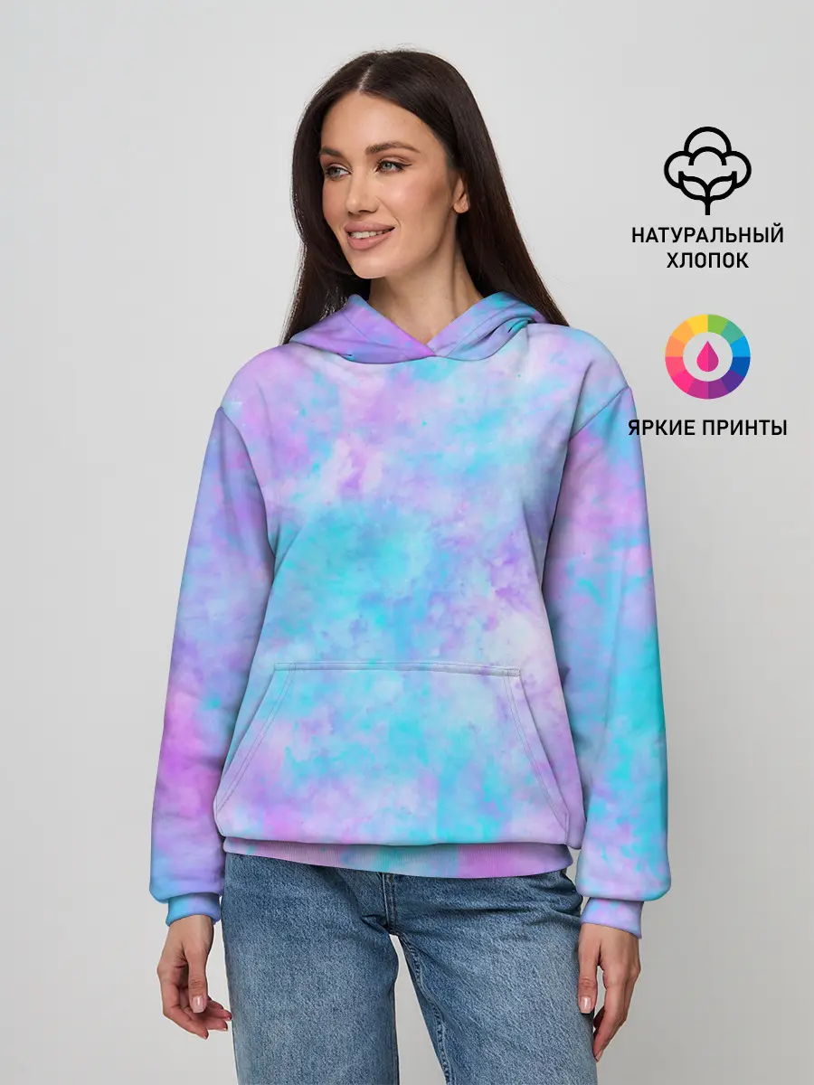 Женское худи / Мрамор Tie Dye