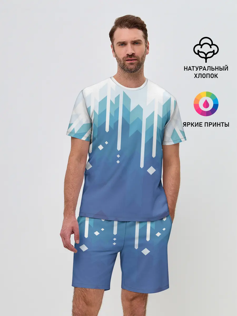 Мужской костюм с шортами / Пиксельные сливки