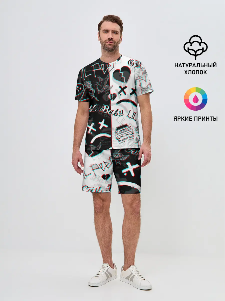 Мужской костюм с шортами / LIL PEEP GLITCH | ЛИЛ ПИП ГЛИТЧ