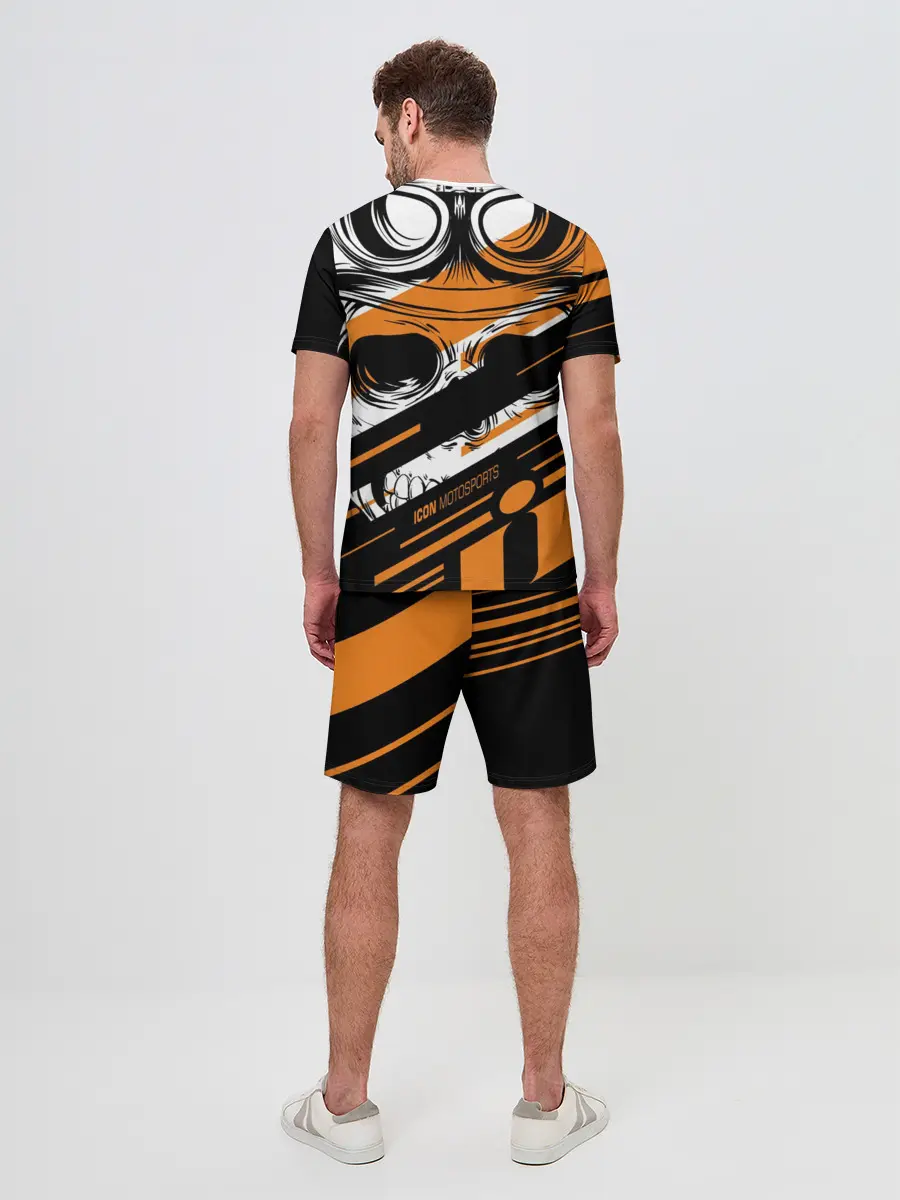 Мужской костюм с шортами / Череп Icon оранжевый