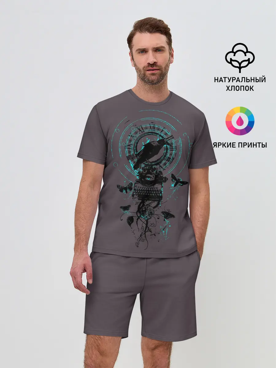 Мужской костюм с шортами / Черный ворон