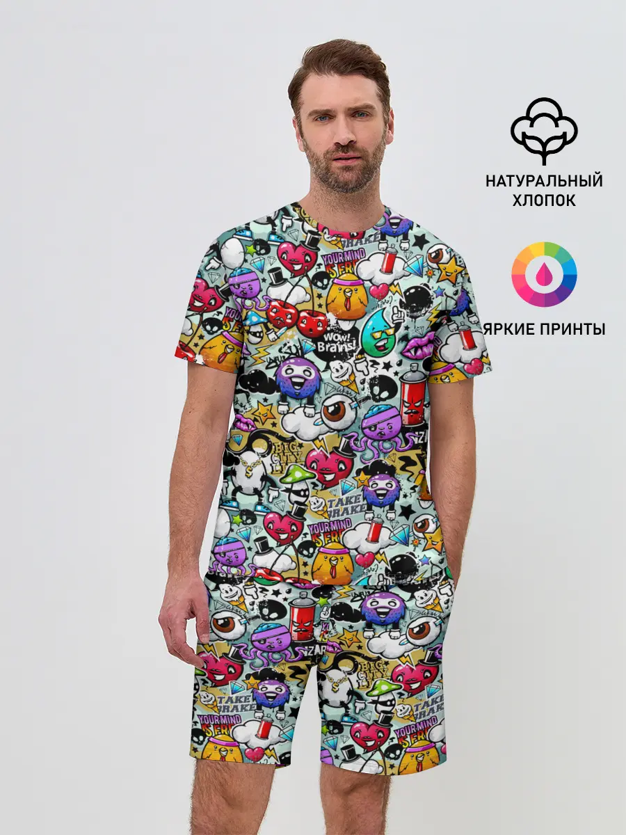 Мужской костюм с шортами / Stickerboom