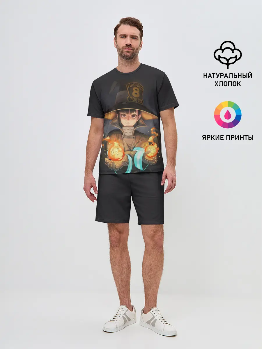 Мужской костюм с шортами / enenno shouboutai Fire Force