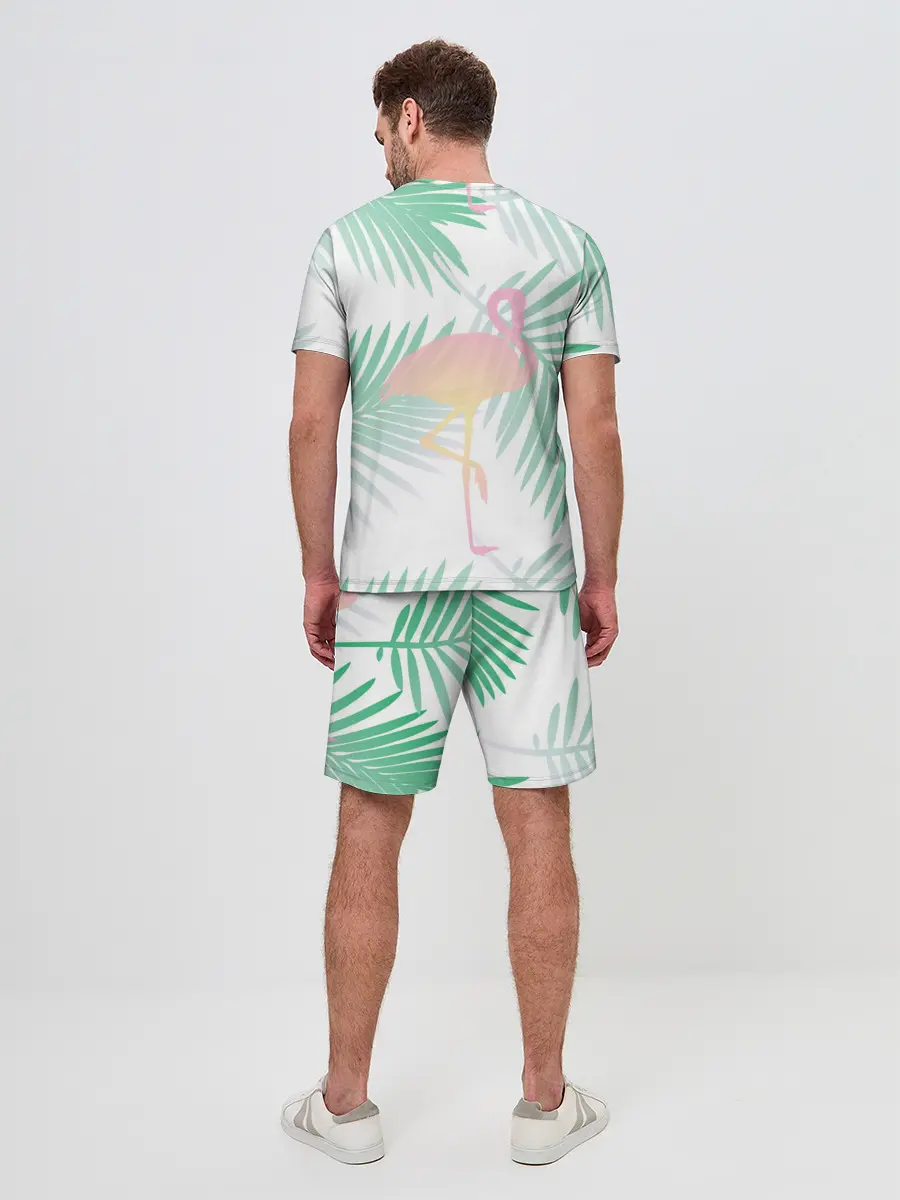 Мужской костюм с шортами / Фламинго в джунглях
