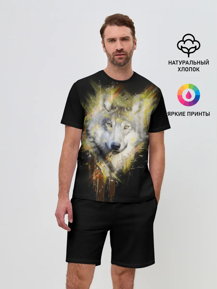 Мужской костюм с шортами / Волчий тотем