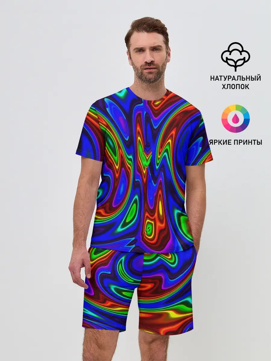 Мужской костюм с шортами / НЕОНОВЫЕ КРАСКИ