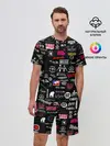 Мужской костюм с шортами / ЛОГОТИПЫ РОК ГРУПП | PATTERN
