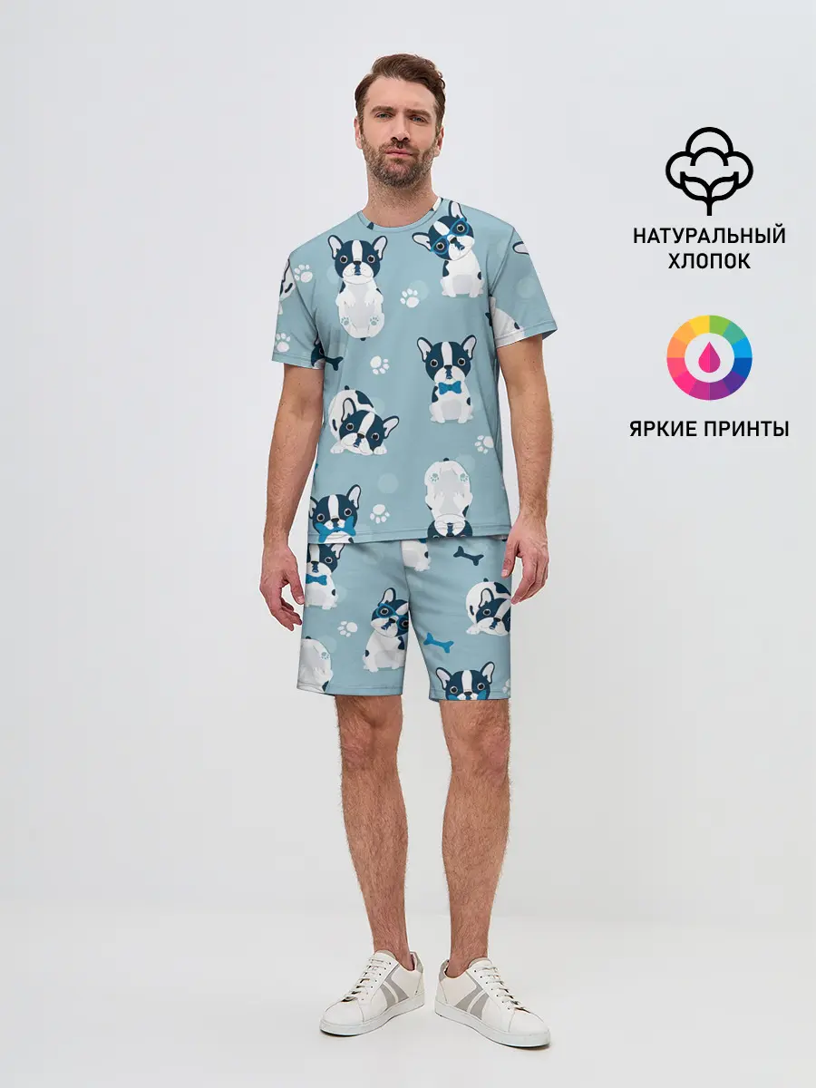 Мужской костюм с шортами / Собачки