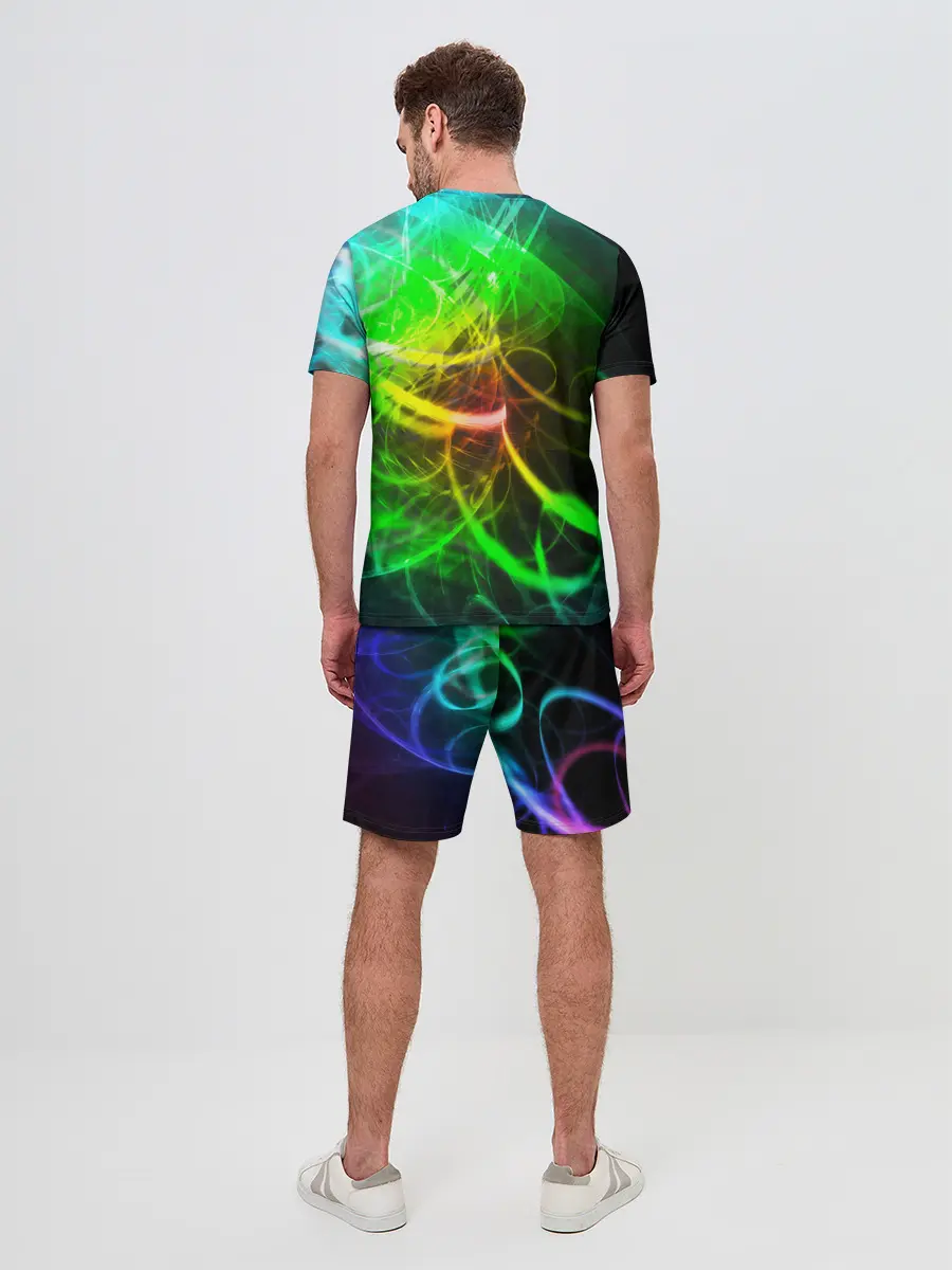 Мужской костюм с шортами / ЗЕЛЕНЫЙ НЕОН
