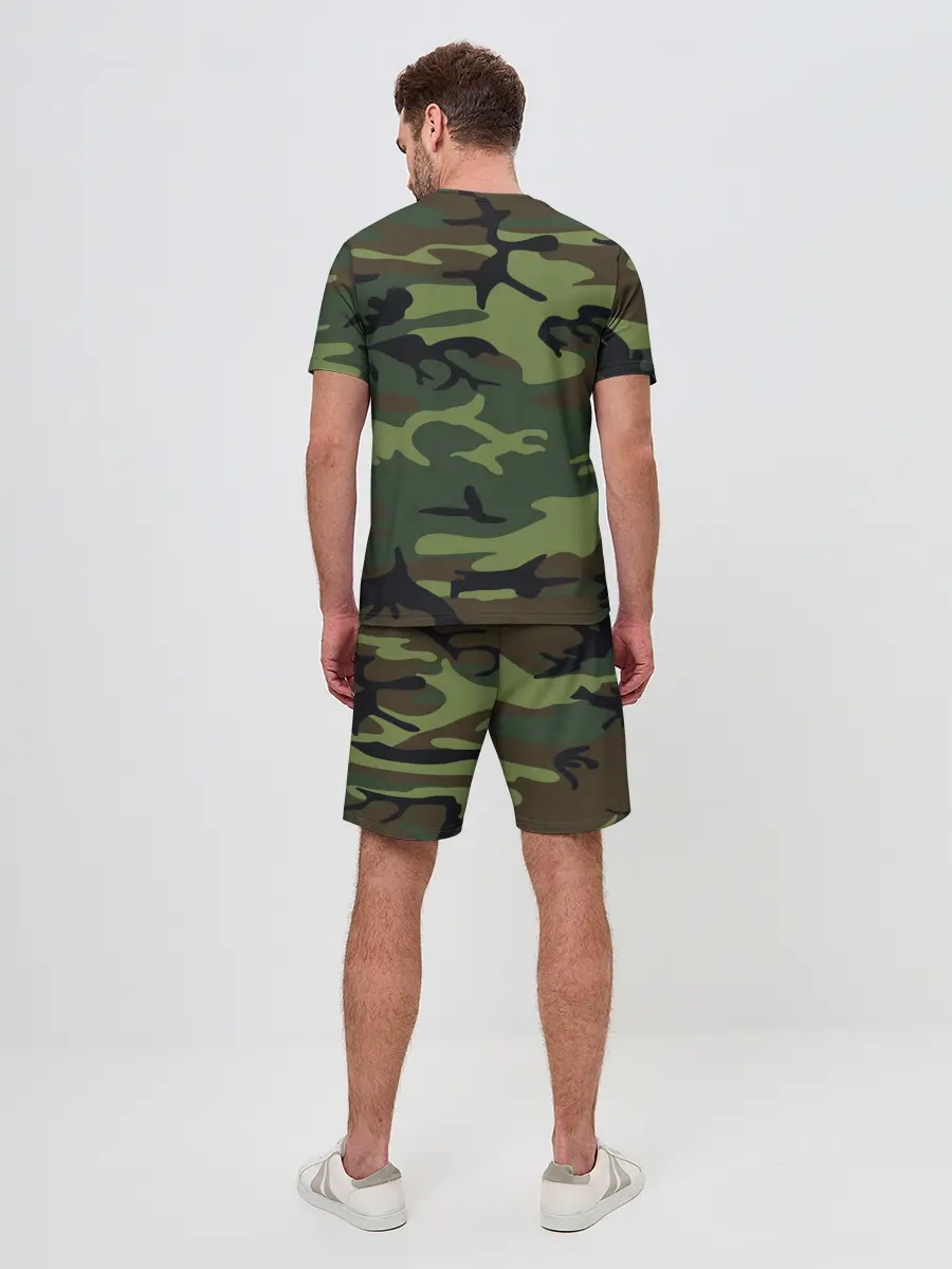 Мужской костюм с шортами / Военный камуфляж