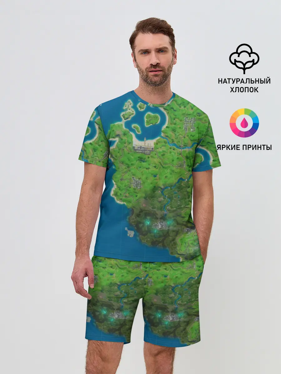 Мужской костюм с шортами / Fortnite карта