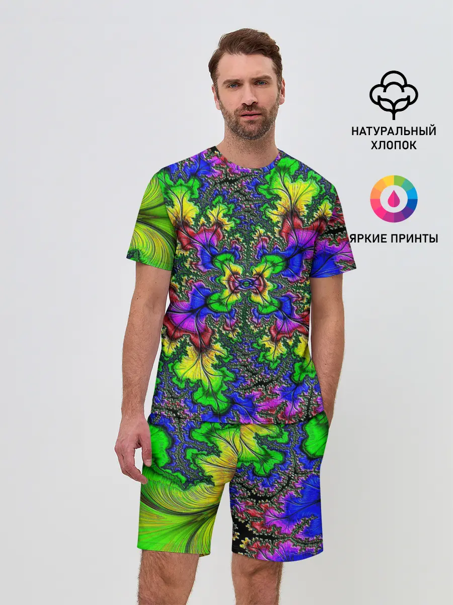 Мужской костюм с шортами / НЕОНОВЫЙ ЦВЕТОК