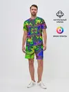 Мужской костюм с шортами / НЕОНОВЫЙ ЦВЕТОК