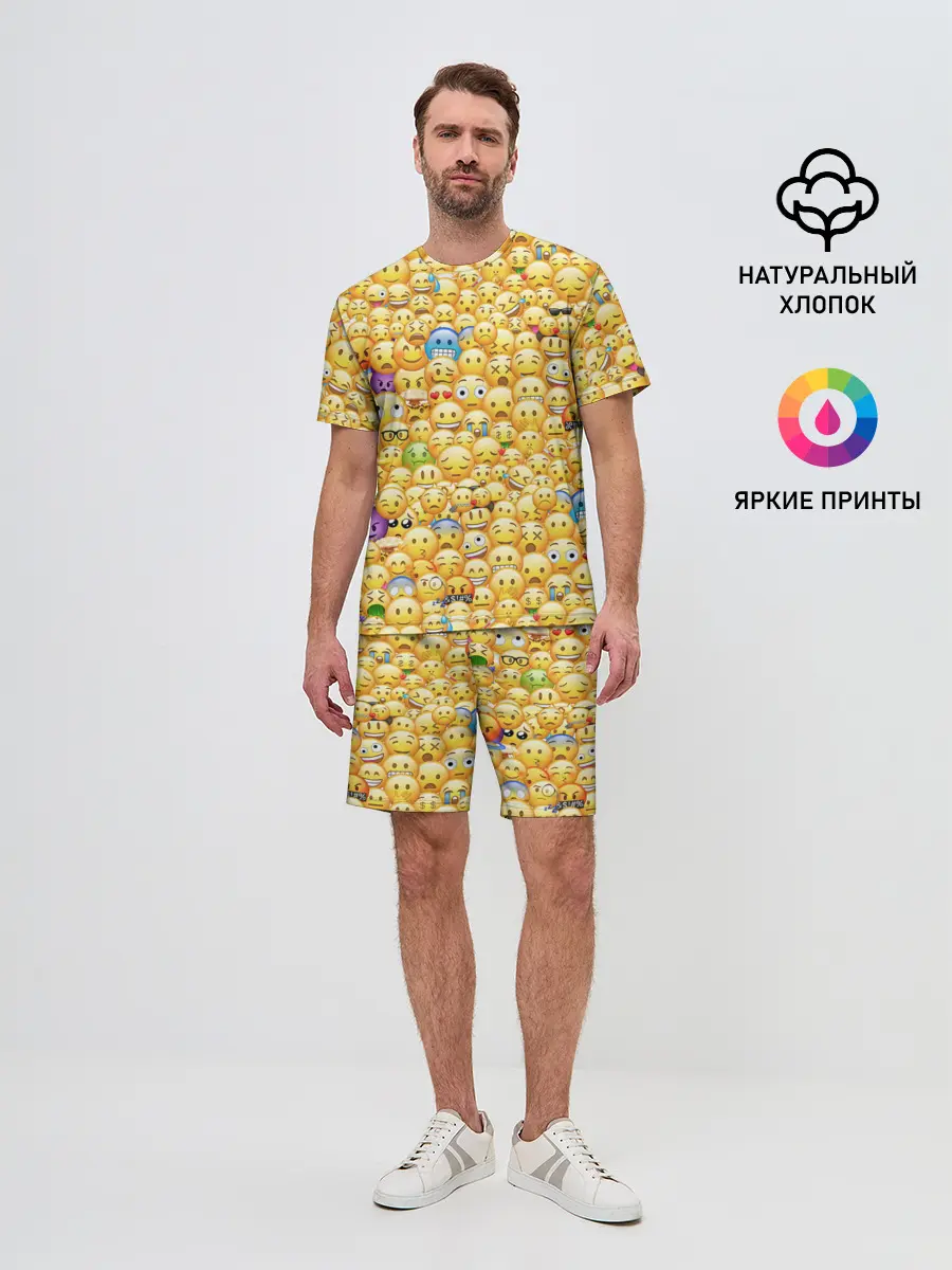 Мужской костюм с шортами / Смайлики Emoji