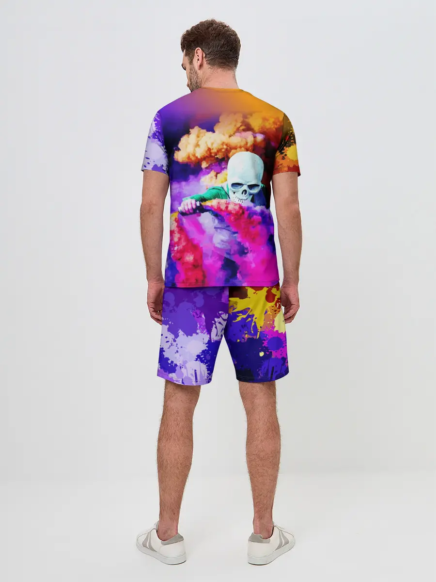 Мужской костюм с шортами / Череп в дыму