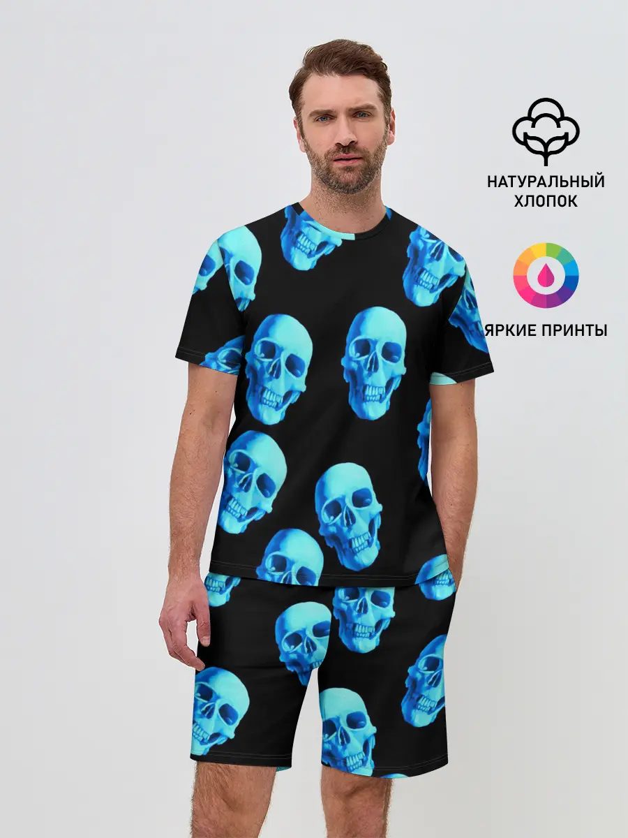 Мужской костюм с шортами / Черепа стиль