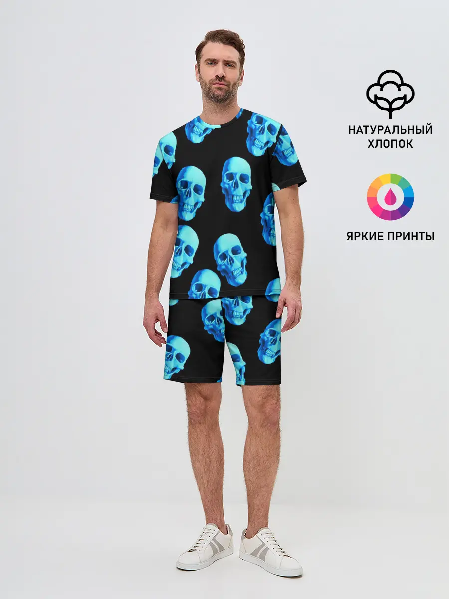 Мужской костюм с шортами / Черепа стиль