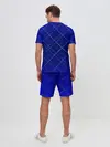 Мужской костюм с шортами / Сине-черная геометрия 3D