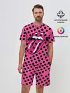 Мужской костюм с шортами / rolling stones pink logo
