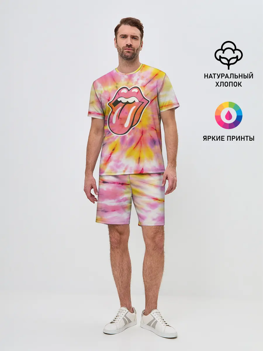 Мужской костюм с шортами / Rolling Stones tie-dye