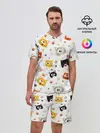 Мужской костюм с шортами / Котики с лапками