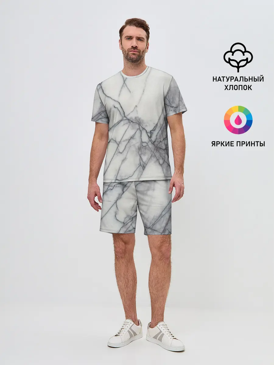 Мужской костюм с шортами / Мрамор