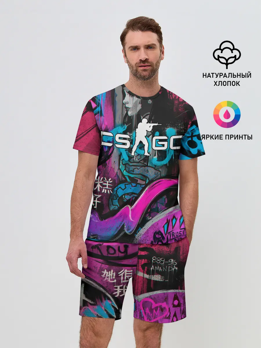 Мужской костюм с шортами / CS GO - Fever Dream