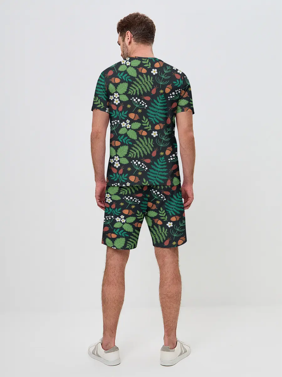 Мужской костюм с шортами / Forest leaves