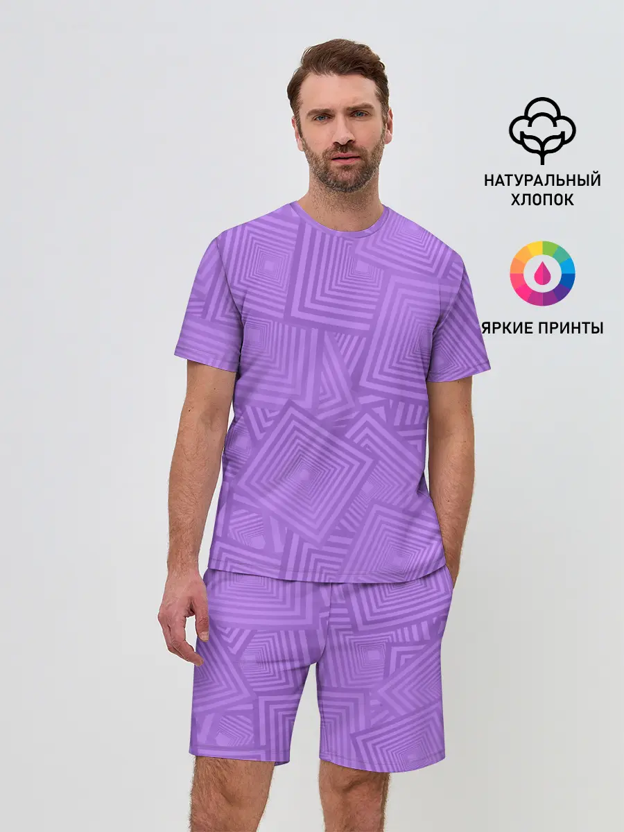 Мужской костюм с шортами / Квадраты в квадратах