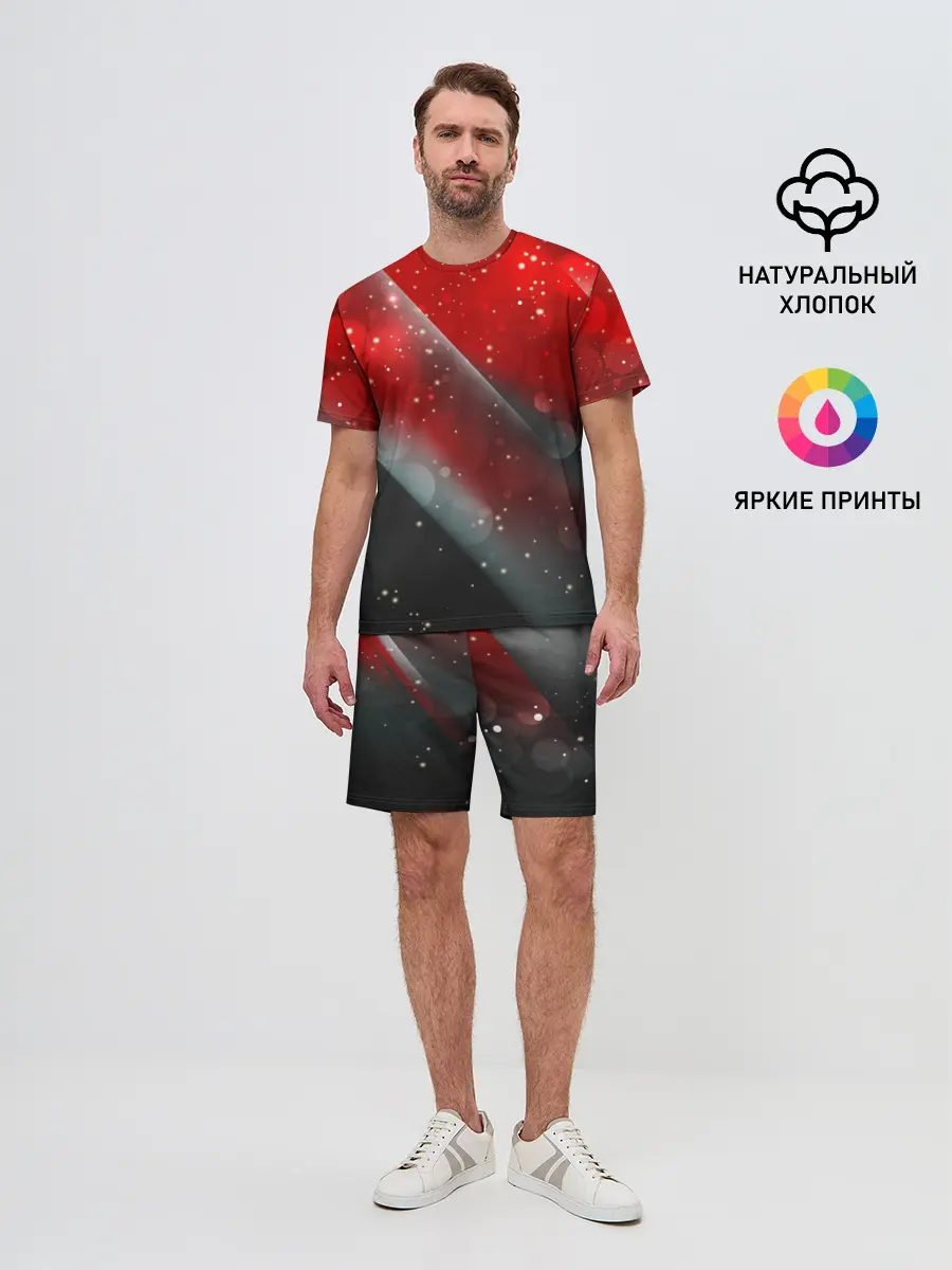 Мужской костюм с шортами / Red & Black