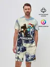 Мужской костюм с шортами / Зимний Майнкрафт