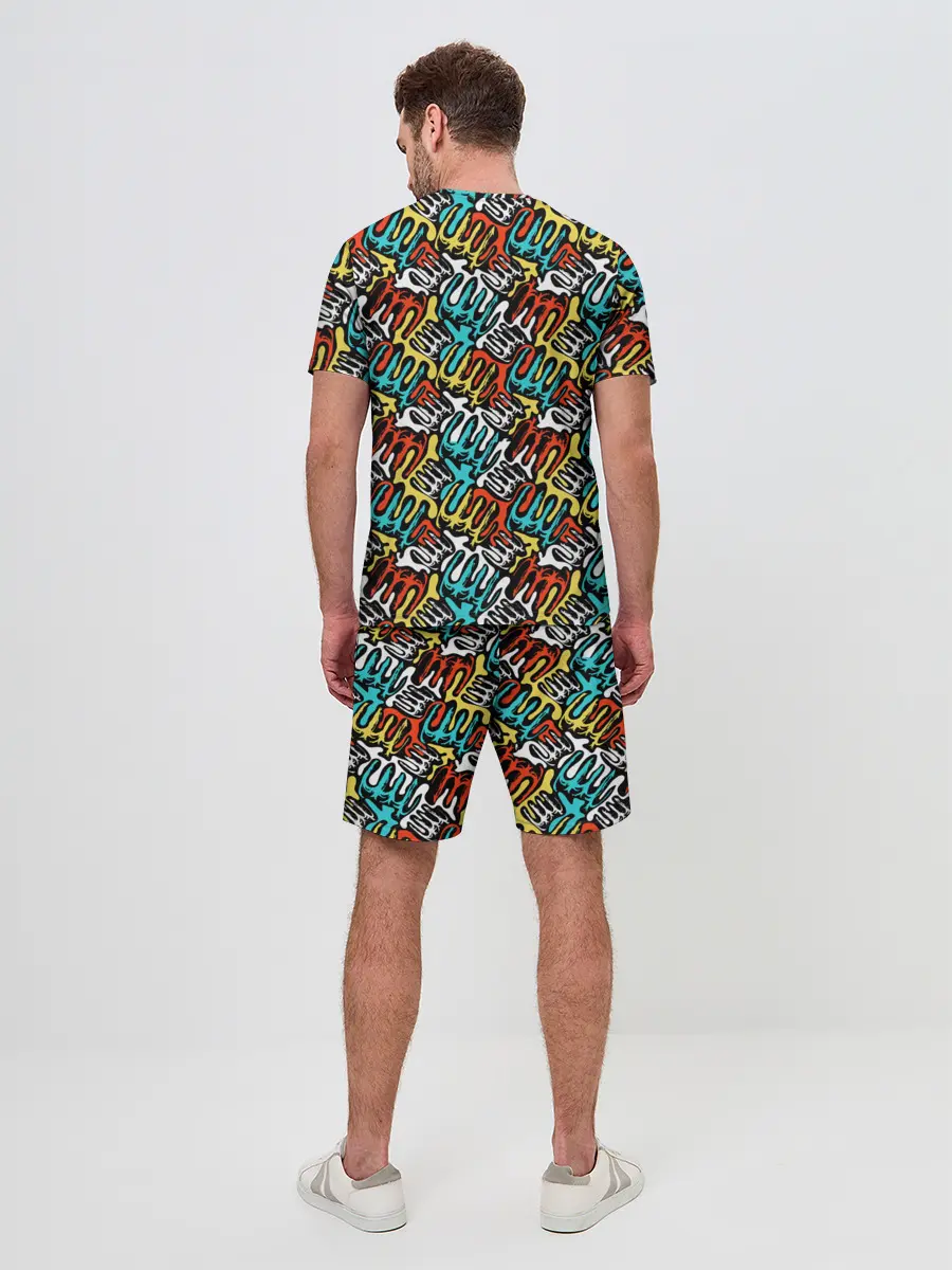 Мужской костюм с шортами / граффити