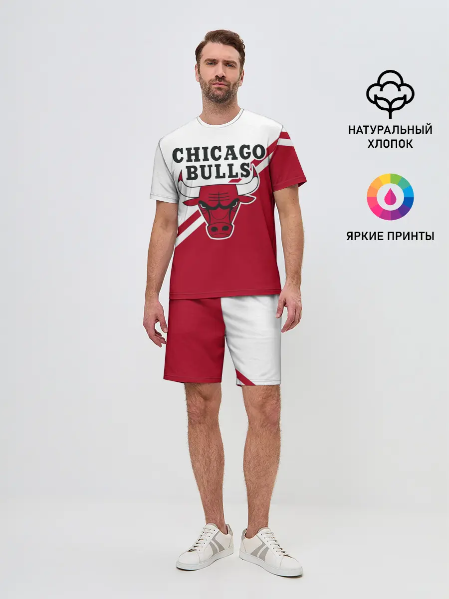 Мужской костюм с шортами / Chicago Bulls Red-White