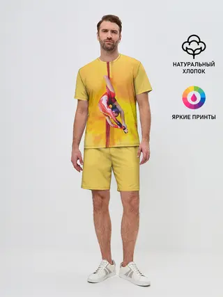 Мужской костюм с шортами / Гимнастика на полотнах