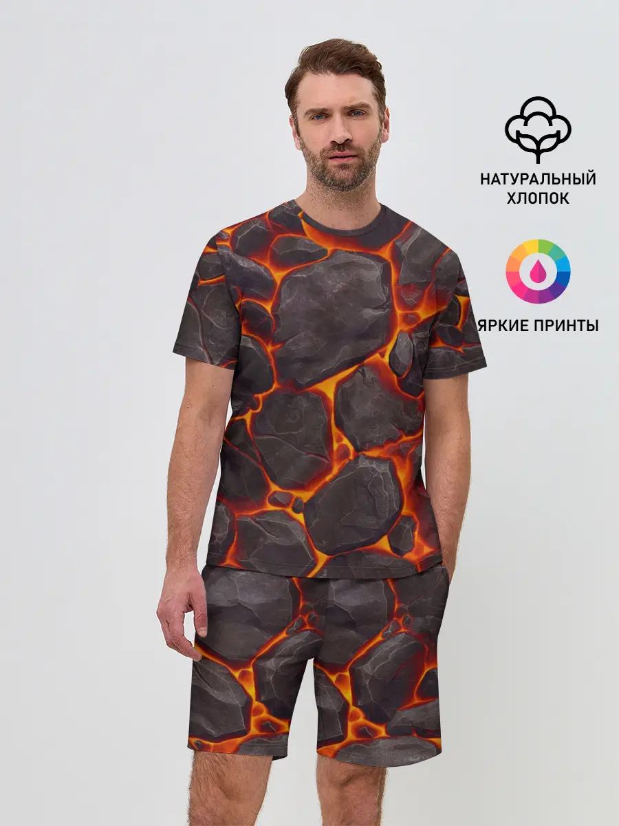 Мужской костюм с шортами / Лава