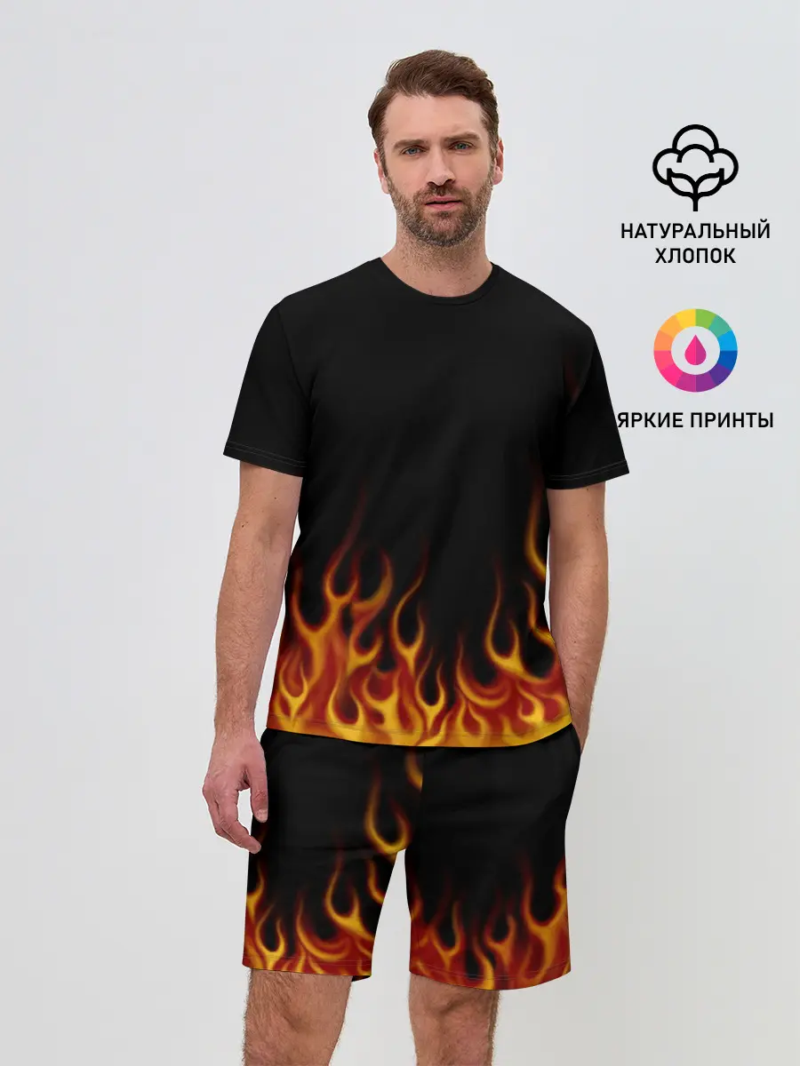 Мужской костюм с шортами / Пламя Old School