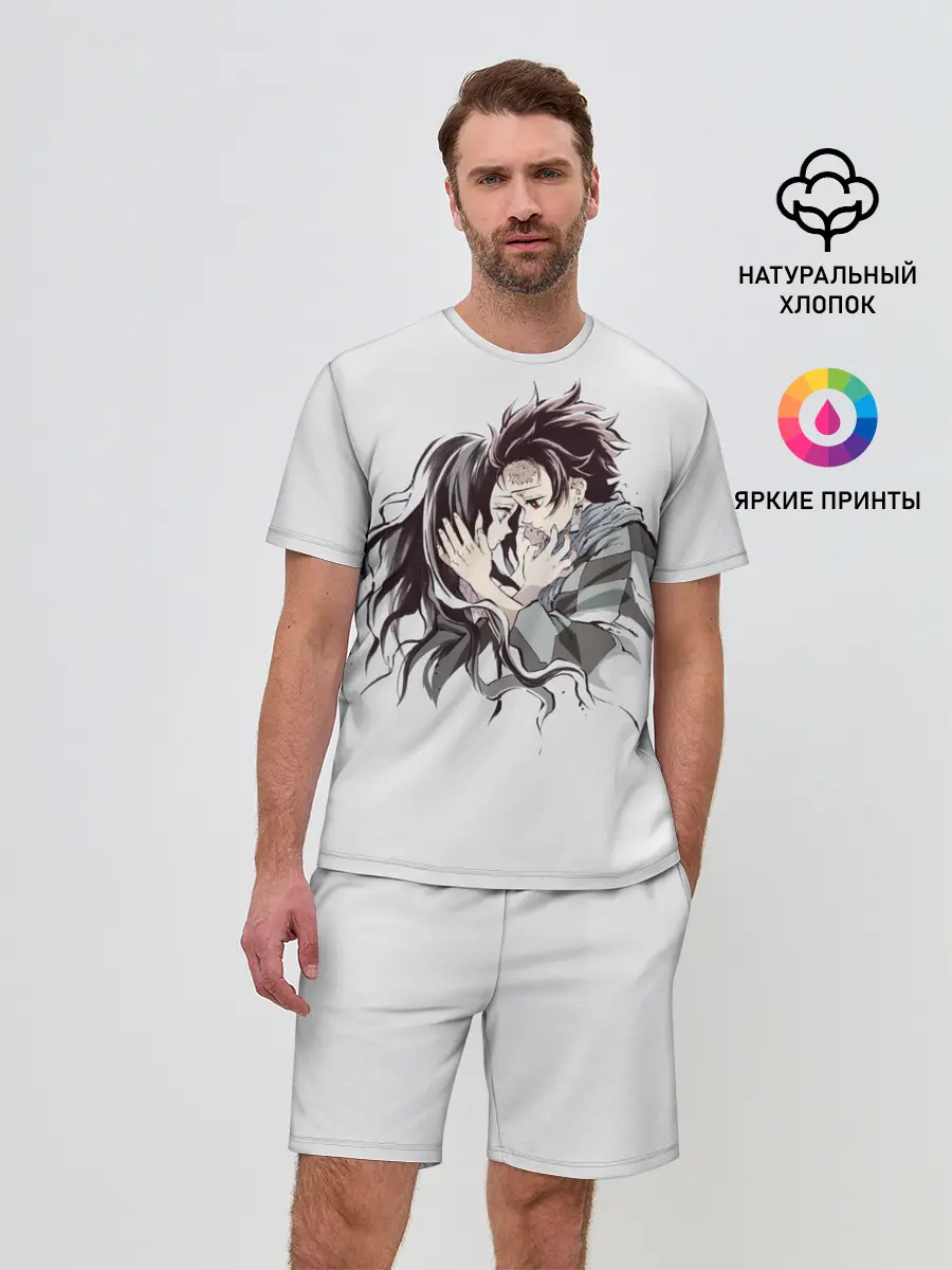 Мужской костюм с шортами / Kimetsu no Yaiba поцелуйчики