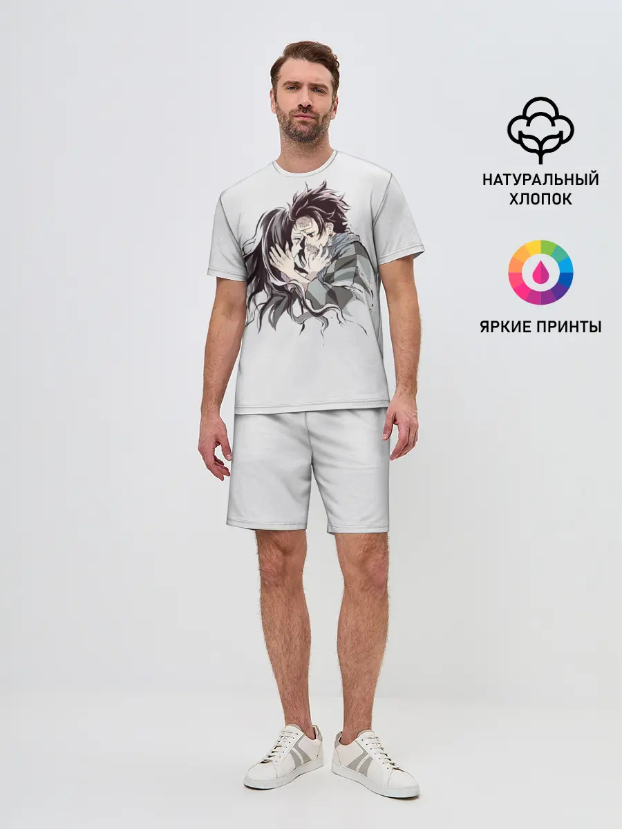 Мужской костюм с шортами / Kimetsu no Yaiba поцелуйчики
