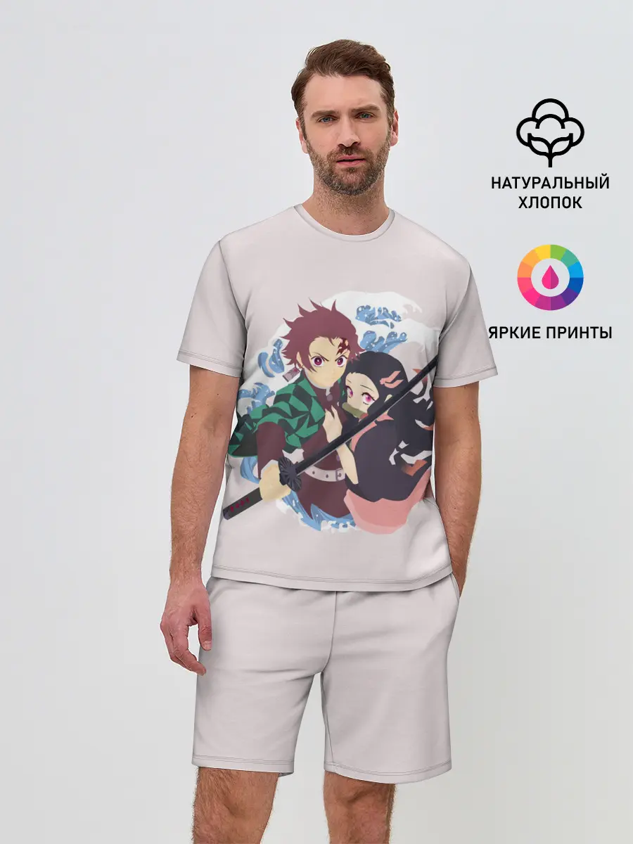 Мужской костюм с шортами / Tanjirou & Nezuko