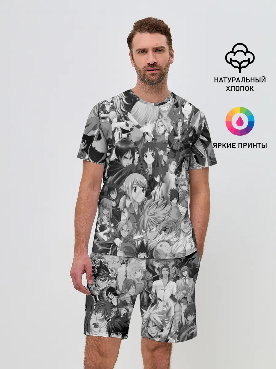 Мужской костюм с шортами / МНОГО ЧЕРНО-БЕЛЫХ АНИМЕ ДЕВОЧЕК