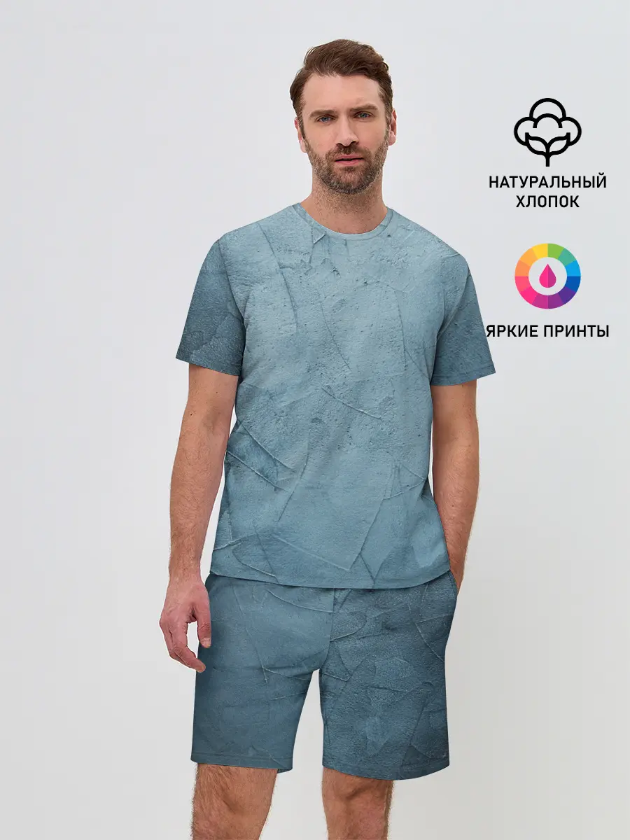 Мужской костюм с шортами / Оттенки синего