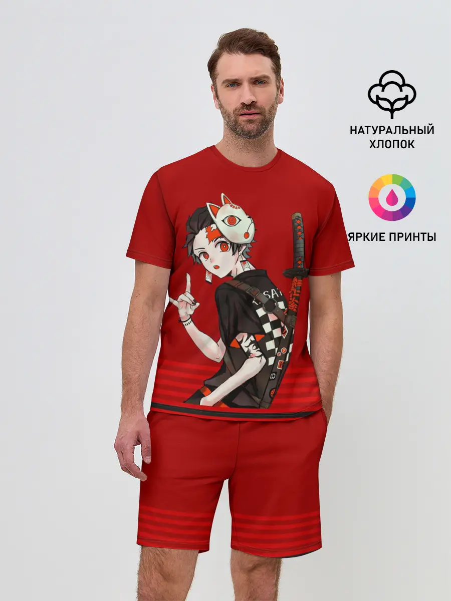 Мужской костюм с шортами / Kimetsu no Yaiba