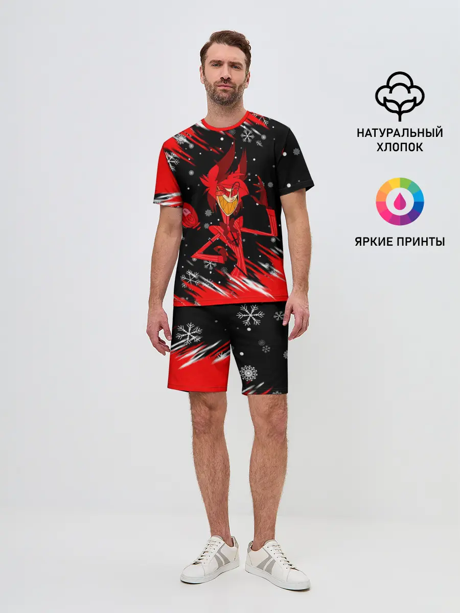 Мужской костюм с шортами / HAZBIN HOTEL НОВОГОДНИЙ.