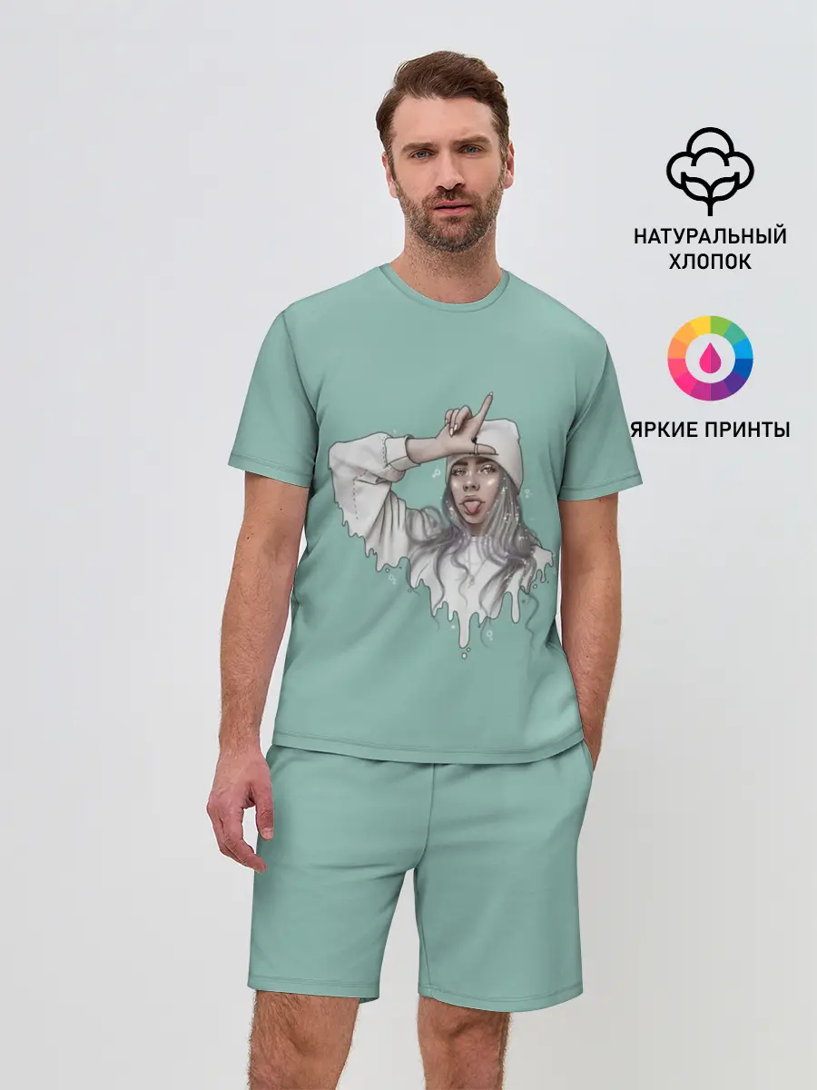 Мужской костюм с шортами / Billie Eilish Mint Art