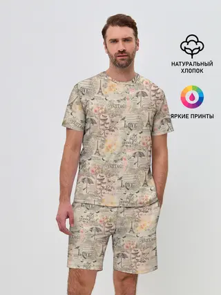 Мужской костюм с шортами / Paris vintage theme