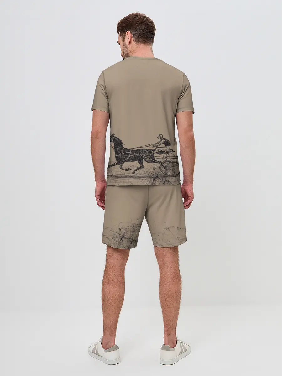 Мужской костюм с шортами / лошадь с колесницей